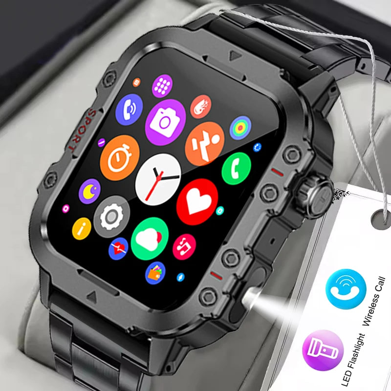 Montre Connectee Militaire IP67 - Sport, Appels Bluetooth & Resistance Extreme