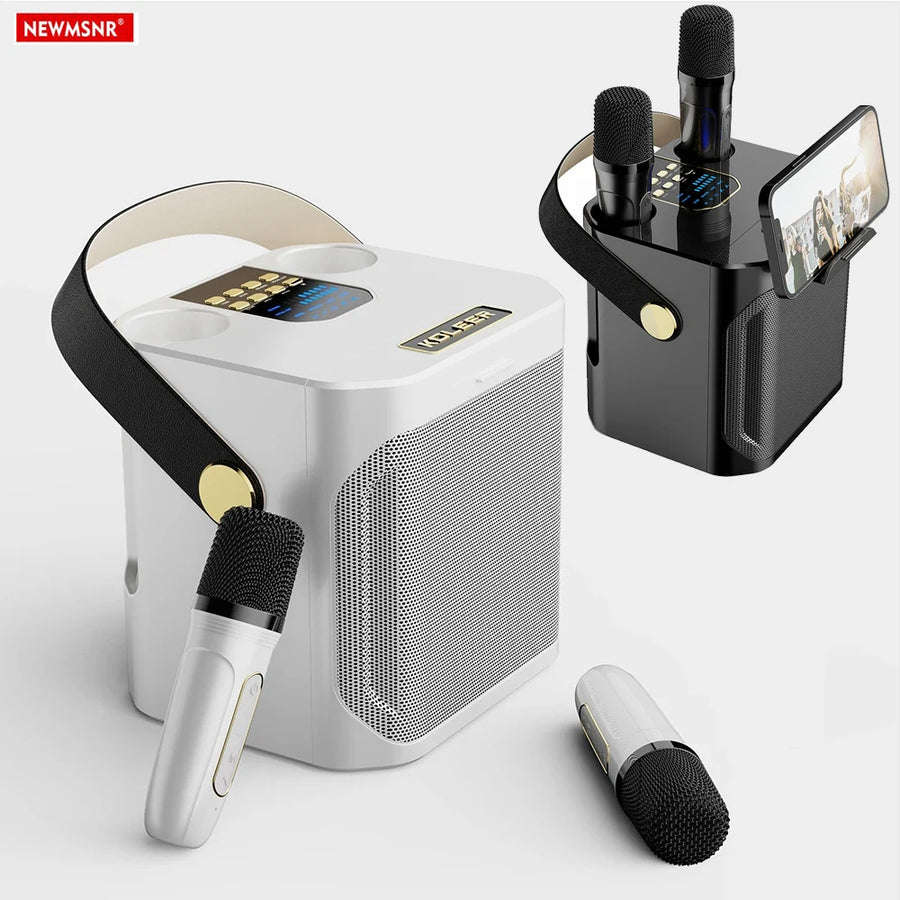 Enceinte Karaoké Bluetooth Portable 360° - Boombox Waterproof avec 2 Micros