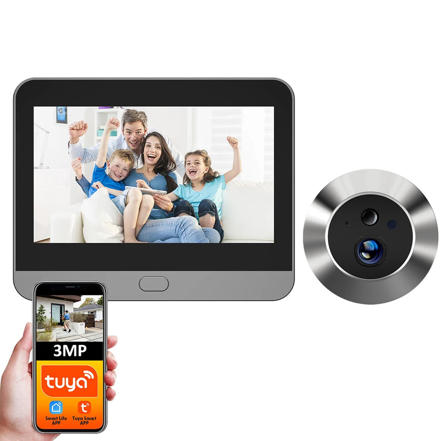 Caméra Judas Intelligente 3MP 140° – WiFi Tuya Alexa Google