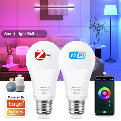 Ampoule Intelligente E27 RGB Tuya Zigbee/WiFi 18W – Alexa Google
