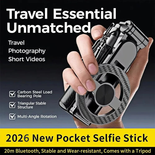 MagniSnap™ 4-in-1 Selfie Stick – Rotate, Snap, Shine