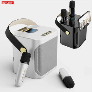 Enceinte Karaoké Bluetooth Portable 360° - Boombox Waterproof avec 2 Micros