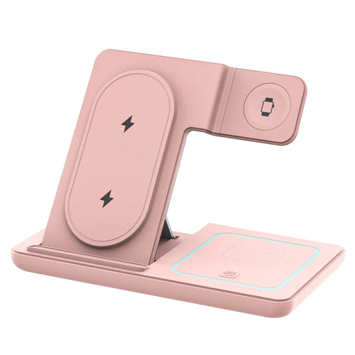 Station de Charge 3-en-1 Pliable avec Veilleuse – iPhone Apple Watch AirPods