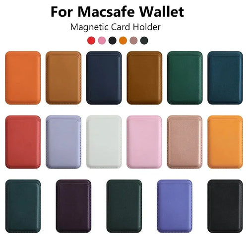 Porte-Cartes Cuir MagSafe – iPhone 13 à 17 Pro Max – 18 Coloris
