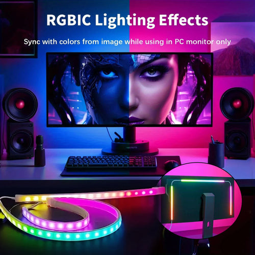 Ruban LED RGB Gaming – Ambiance Monitor Synchronisée 24”–34”