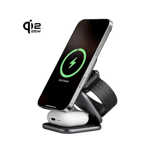 Station de Charge KUXIU X40 Qi2.2 25W – 3-en-1 iPhone Apple Watch AirPods